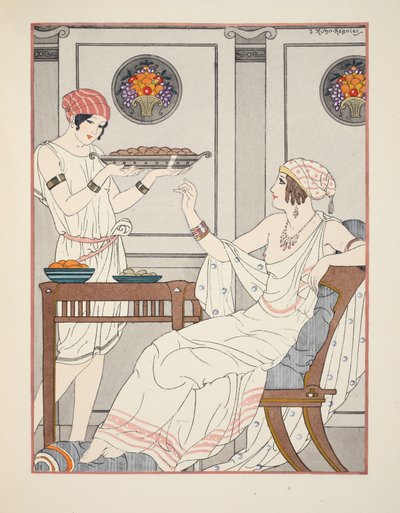 Der übermäßige Verzehr von Sesamkuchen und Süßigkeiten mit Honig, Illustration aus 