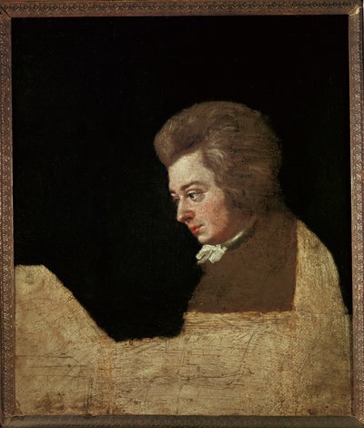 Wolfgang Amadeus Mozart (Öl auf Leinwand) von Joseph Lange