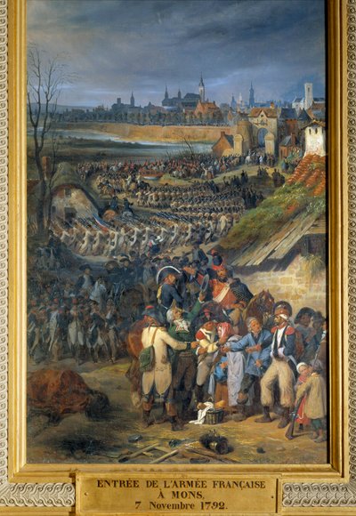 Revolutionskriege: „Einzug der französischen Armee unter dem Kommando von General Dumouriez in Mons, am Tag nach der Schlacht von Jemmapes, 7. November von Joseph Louis Hippolyte Bellange
