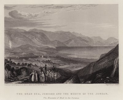 Das Tote Meer, Jericho und die Mündung des Jordan, die Berge von Moab in der Ferne von Joseph Mallord William (after) Turner