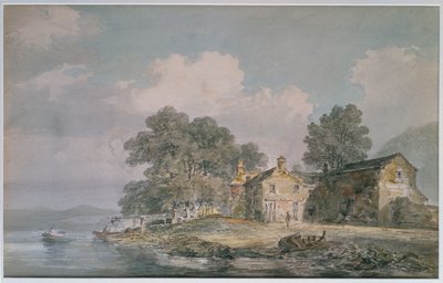 Ein Bauernhaus an einem See im Lake District, ca. 1797 von Joseph Mallord William Turner