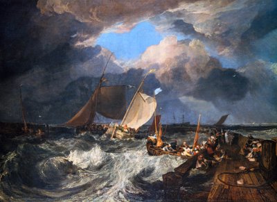 Calais Pier mit französischen Poissards, die sich auf das Meer vorbereiten: ein englisches Paketboot kommt an, 1803 von Joseph Mallord William Turner