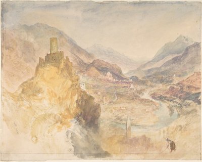Châtel-Argent und das Aostatal oberhalb von Villeneuve von Joseph Mallord William Turner