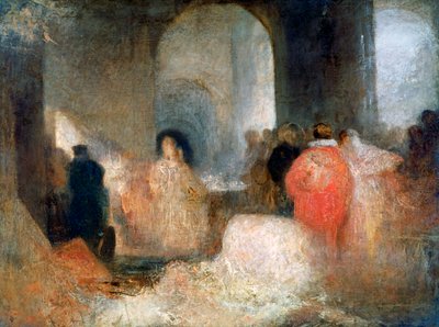 Abendessen in einem großen Raum mit Figuren in Kostümen, ca. 1830-1835 von Joseph Mallord William Turner