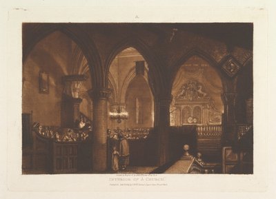 Innenraum einer Kirche, Liber Studiorum, Teil XIV, Tafel 70, 1. Januar 1819 von Joseph Mallord William Turner