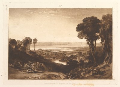 Zusammenfluss von Severn und Wye Liber Studiorum, Teil VI, Platte 28, Juni 1811 von Joseph Mallord William Turner
