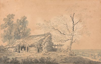 Landschaft mit Scheune (ca. 1795) (Graphit und Waschung auf Papier) von Joseph Mallord William Turner
