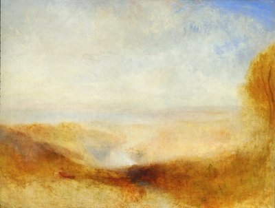 Landschaft mit einem Fluss und einer Bucht im Hintergrund von Joseph Mallord William Turner