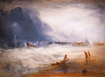 Rettungsboot und Manby-Apparat auf dem Weg zu einem gestrandeten Schiff von Joseph Mallord William Turner