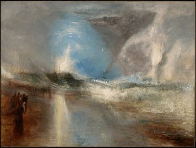 Raketen und blaue Lichter aus nächster Nähe zur Warnung von Dampfschiffen vor Untiefen von Joseph Mallord William Turner