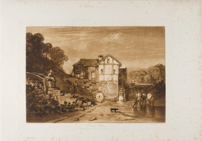 Wassermühle, Tafel 37 aus Liber Studiorum von Joseph Mallord William Turner
