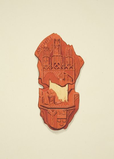 Rückseite des Siegels von Matthew Parker, Erzbischof von Canterbury, zum Testament von Thomas Alyce, Kaufmann von Joseph Manning