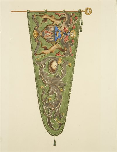 Banner der Merchant Taylors, beschriftet 