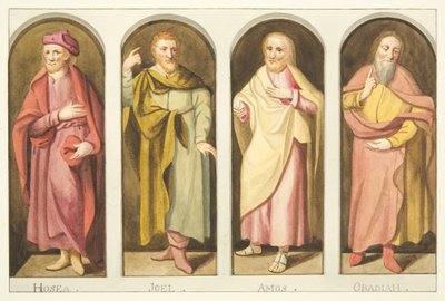 Vier kleine Propheten auf der Westseite des Bildschirms, der das Kirchenschiff vom Chor der Kathedrale von Bristol trennt von Joseph Manning
