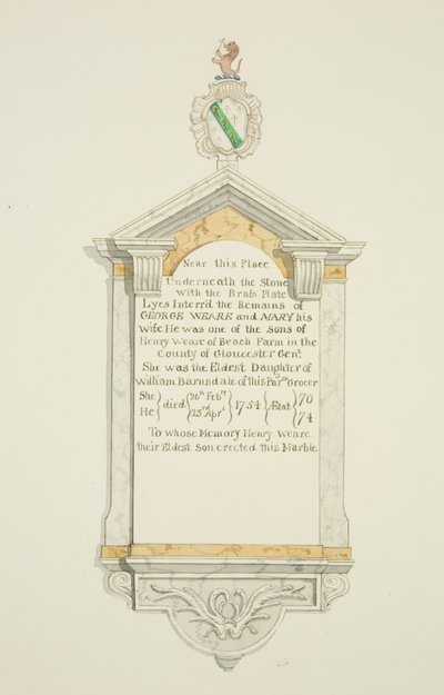 Denkmal für George Weare und seine Frau in der St. Thomas-Kirche von Joseph Manning