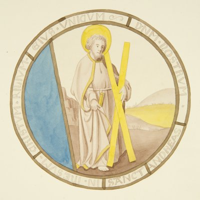 Buntglasfenster in der Privatkapelle des Bischofspalastes: St. Andreas von Joseph Manning