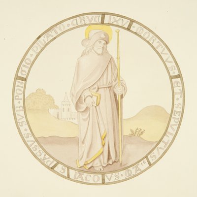Buntglasfenster in der Privatkapelle des Bischofspalastes: St. Jakobus von Joseph Manning