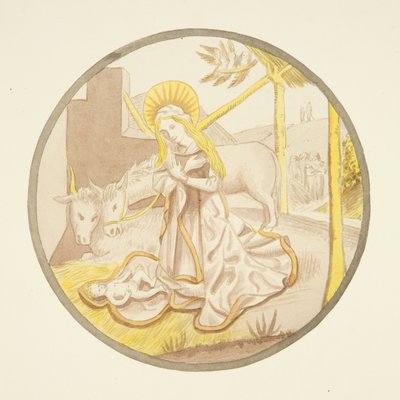 Buntglasfenster in der Privatkapelle des Bischofspalastes: Die Geburt Christi von Joseph Manning