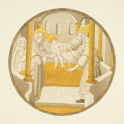 Buntglasfenster in der Privatkapelle des Bischofspalastes: Die Darstellung im Tempel von Joseph Manning