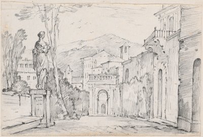 Eine römische Straße mit Monte Cavo in der Ferne von Joseph Marie Vien