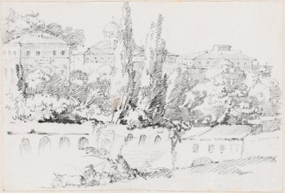 Mauern von Rom mit Santa Maria del Popolo in der Ferne von Joseph Marie Vien