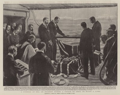 Ein Begräbnis auf See, ein Vorfall während einer Reise nach Indien an Bord eines Liners von Joseph Nash