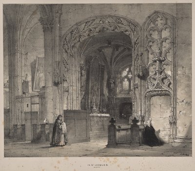 Architektur des Mittelalters: Kapelle in St. Jacques, Dieppe von Joseph Nash