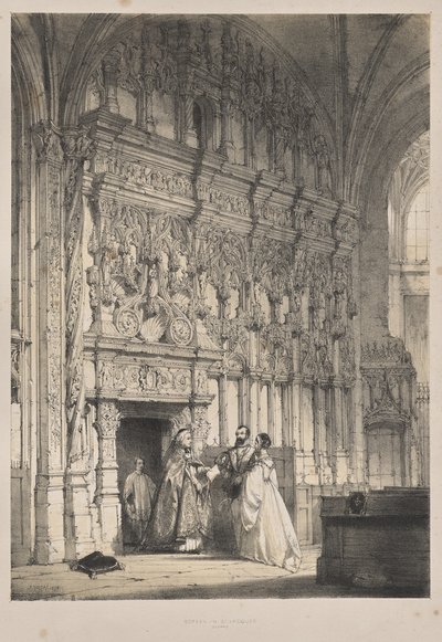 Architektur des Mittelalters: Schirm in St. Jacques, Dieppe von Joseph Nash