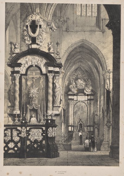 Architektur des Mittelalters: St. Andre, Antwerpen von Joseph Nash