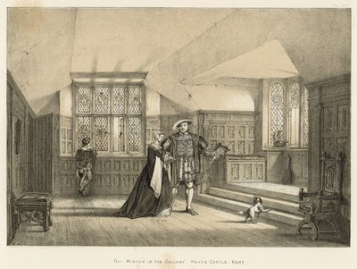 Erkerfenster in der Galerie, Hever Castle, Kent von Joseph Nash