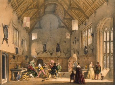 Blindekuh, gespielt in Athelhampton Hall, Mitte 1600er, aus 