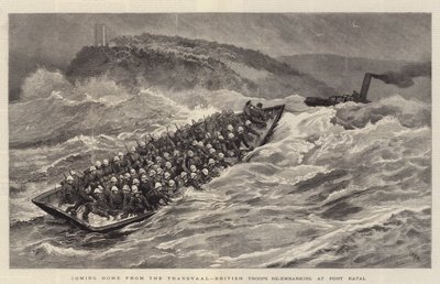 Heimkehr aus dem Transvaal, britische Truppen gehen in Port Natal wieder an Bord von Joseph Nash