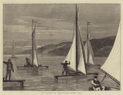 Eisyachten auf dem Hudson River, USA von Joseph Nash