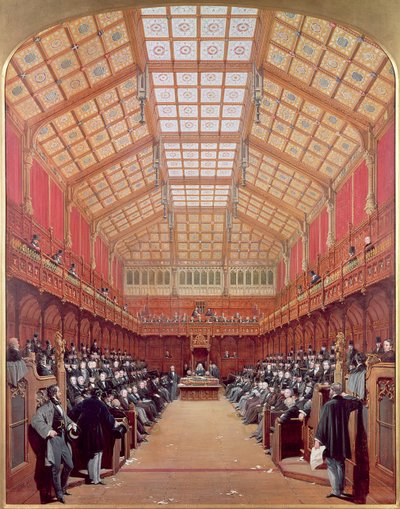 Innenansicht des Unterhauses von Joseph Nash