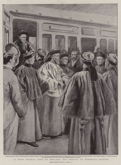 Li Hung Changs Besuch in England, seine Ankunft am Waterloo-Bahnhof von Joseph Nash