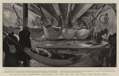 An Bord des Transportschiffs Bavarian auf dem Weg zum Kap, das Truppendeck von Joseph Nash