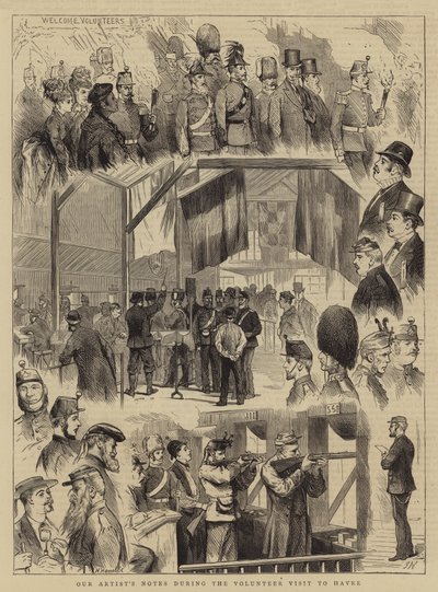 Notizen unseres Künstlers während des Freiwilligenbesuchs in Havre von Joseph Nash