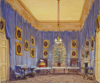 Weihnachtsbaum von Königin Victoria, Windsor Castle, 1845 von Joseph Nash