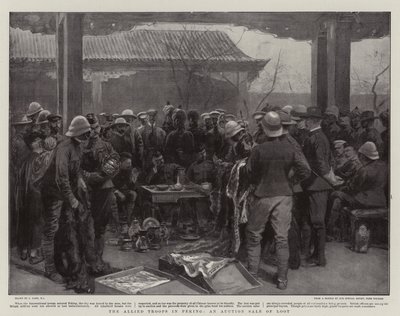 Die alliierten Truppen in Peking, eine Auktion von Beute von Joseph Nash