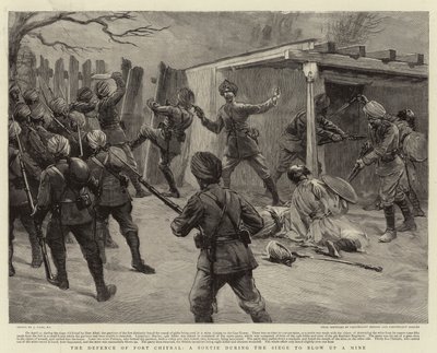 Die Verteidigung von Fort Chitral, ein Ausfall während der Belagerung, um eine Mine zu sprengen von Joseph Nash