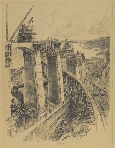 Zugänge zur Gatun-Schleuse, 1912 von Joseph Pennell