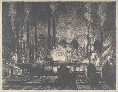 Schichtwechsel, Charleroi von Joseph Pennell