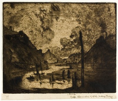 Kohle—Abscheulichkeit der Arbeit, Mahanoy River von Joseph Pennell