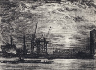 Sonnenuntergang über Waterloo von Joseph Pennell