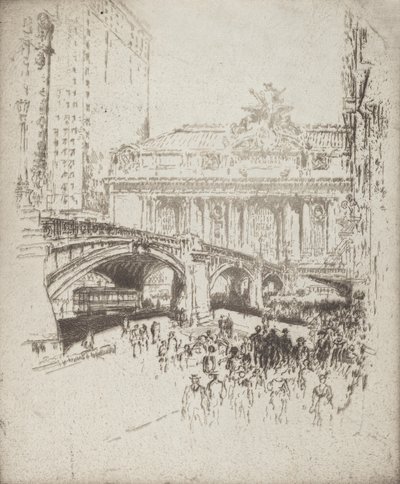 Der Zugang zum Grand Central, New York, 1919 von Joseph Pennell