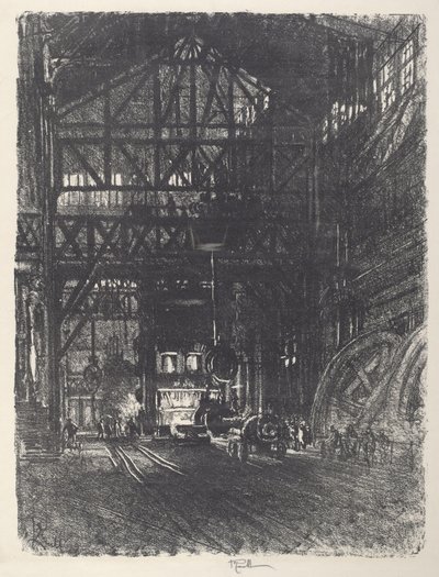 Die Panzerplattenpresse von Joseph Pennell