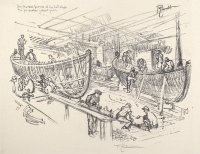 Die Bootsbauer, 1917 von Joseph Pennell