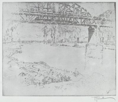 Die Stadtbrücke, St. Louis [unten], um oder nach 1919 von Joseph Pennell