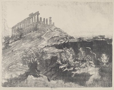 Der Tempel der Concordia an der Mauer, Girgenti von Joseph Pennell
