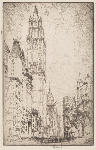 Das Woolworth-Gebäude von Joseph Pennell